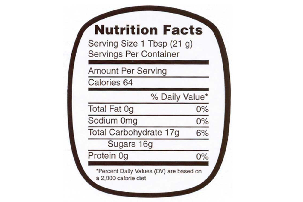Honey Nutrition Label - Roll of 250