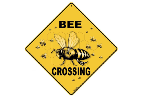 Metal Bee Crossing Sign
