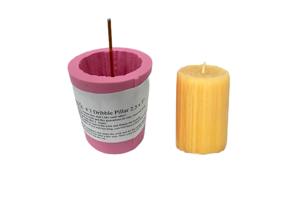 2.5" x 3" Dribble Pillar Candle Mold