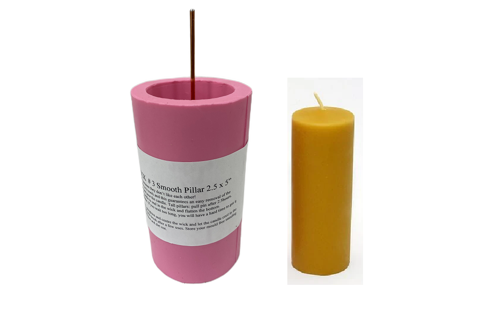 2.5" x 5" Smooth Pillar Candle Mold